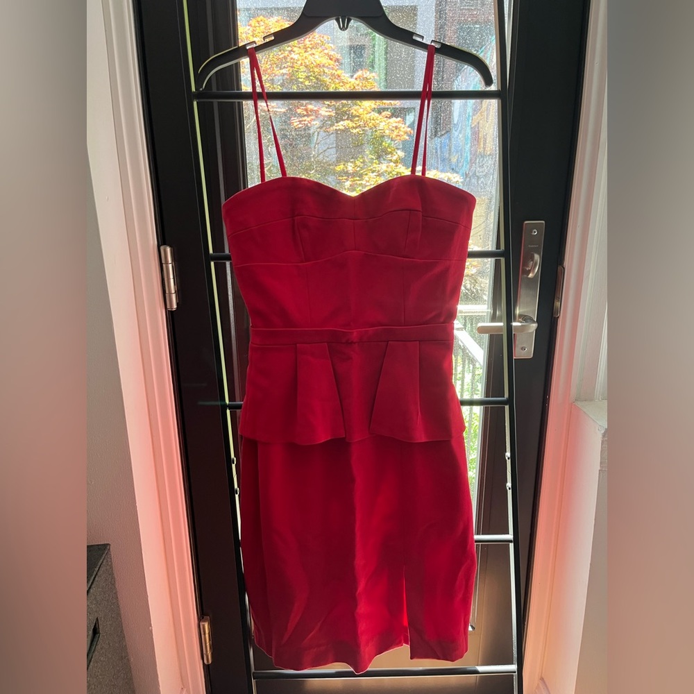 BCBGMaxAzria Red Peplum Sheath Dress